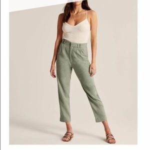 High rise linen blend pants
